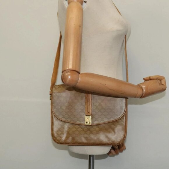 CELINE Macadam Canvas Shoulder Bag PVC Beige Gold Auth sw637 - Picture 14 of 16